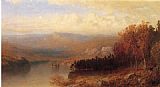 Scene Canvas Paintings - Adirondack Scene in Autumn